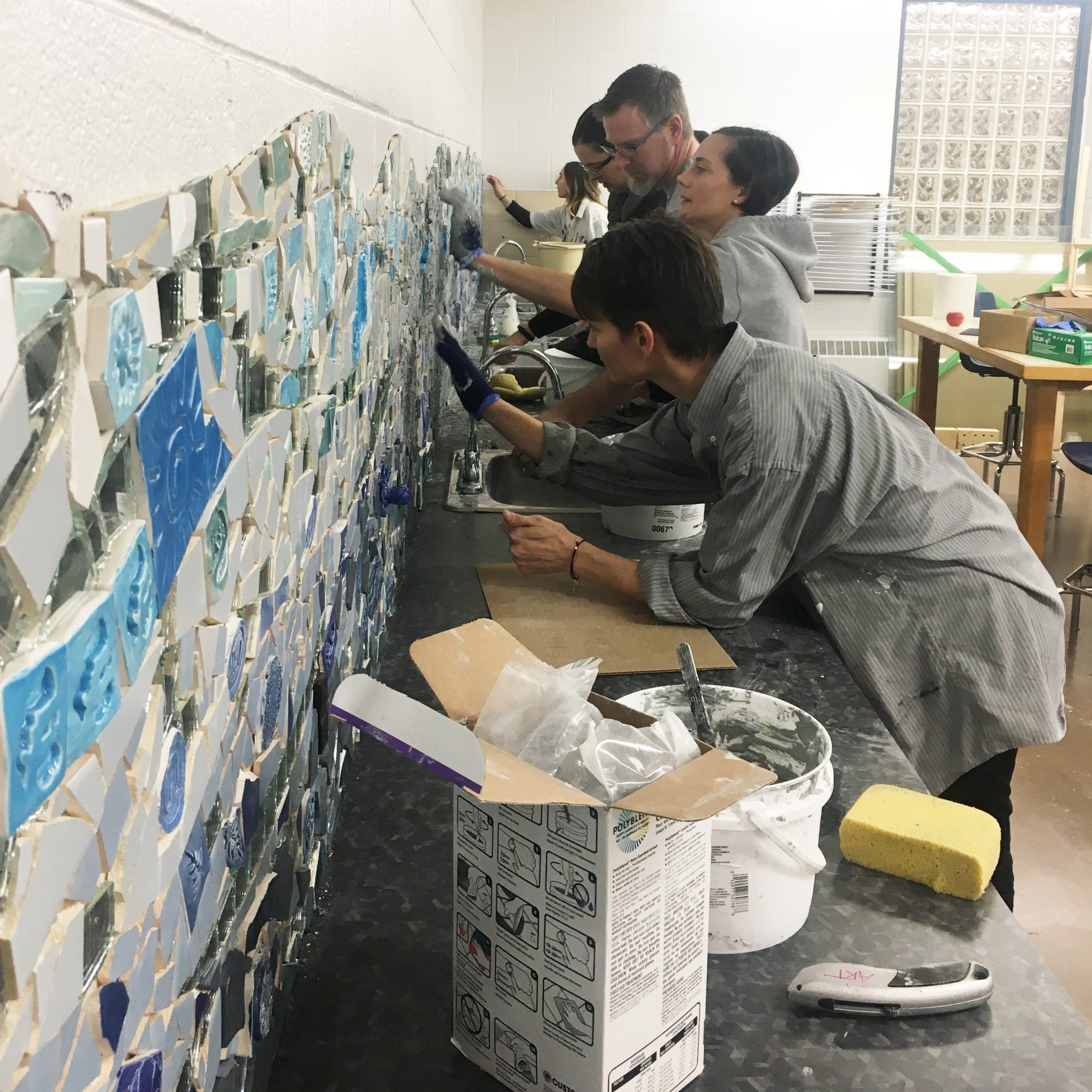 Staff grouting party