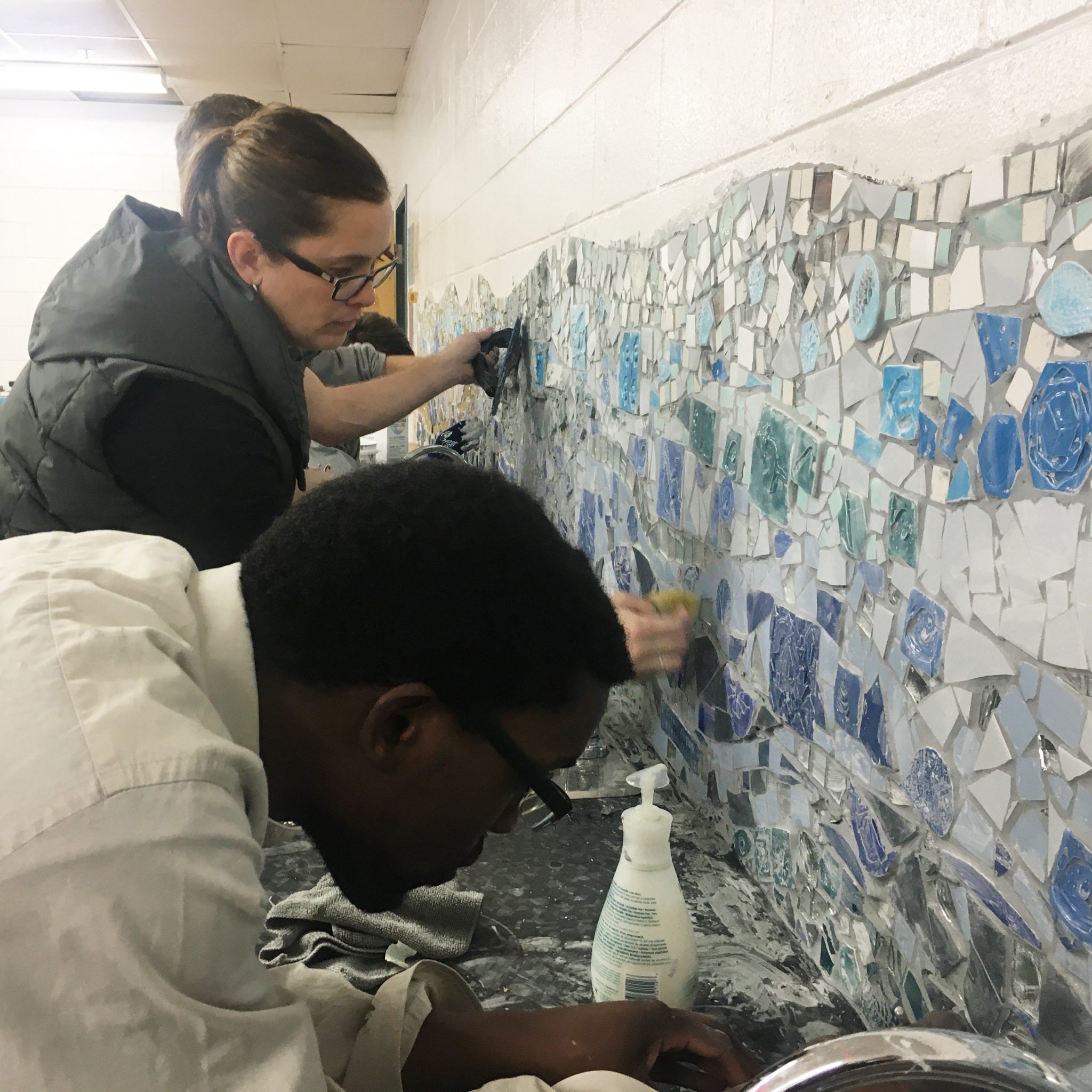 Staff grouting party