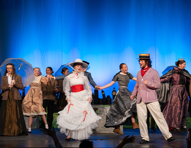 Ensemble student cast from Mary Poppins